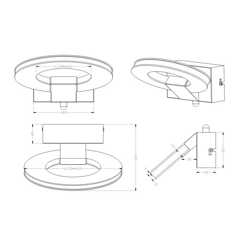 Applique Design LED Oval Trio 5 Applique Design LED Oval Trio – Image 3