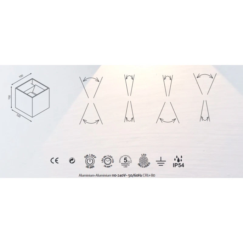 Applique LED Extérieure DAVOS Bidirectionnelle - Mantra 4 Applique LED Extérieure DAVOS Bidirectionnelle - Mantra – Image 2