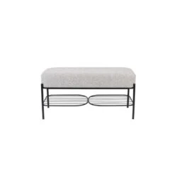 Banc Avec Coussin Tissu Milou -Magasin À Domicile banc avec coussin tissu milou 2