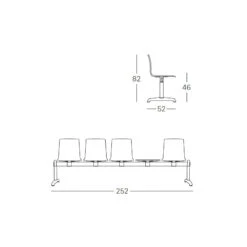 Banc D'attente Ignifugé Bench Alice 4 Chaises Et 1 Tablette - Scab Design 7 Banc D'attente Ignifugé Bench Alice 4 Chaises Et 1 Tablette - Scab Design -Magasin À Domicile banc d attente ignifuge bench alice 4 chaises et 1 tablette scab design 2
