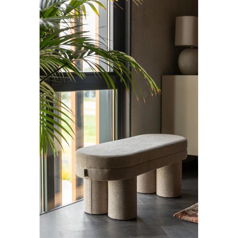 Banc Intérieur En Tissu Bouclé 110 Cm - FERN 4 Banc Intérieur En Tissu Bouclé 110 Cm - FERN – Image 2