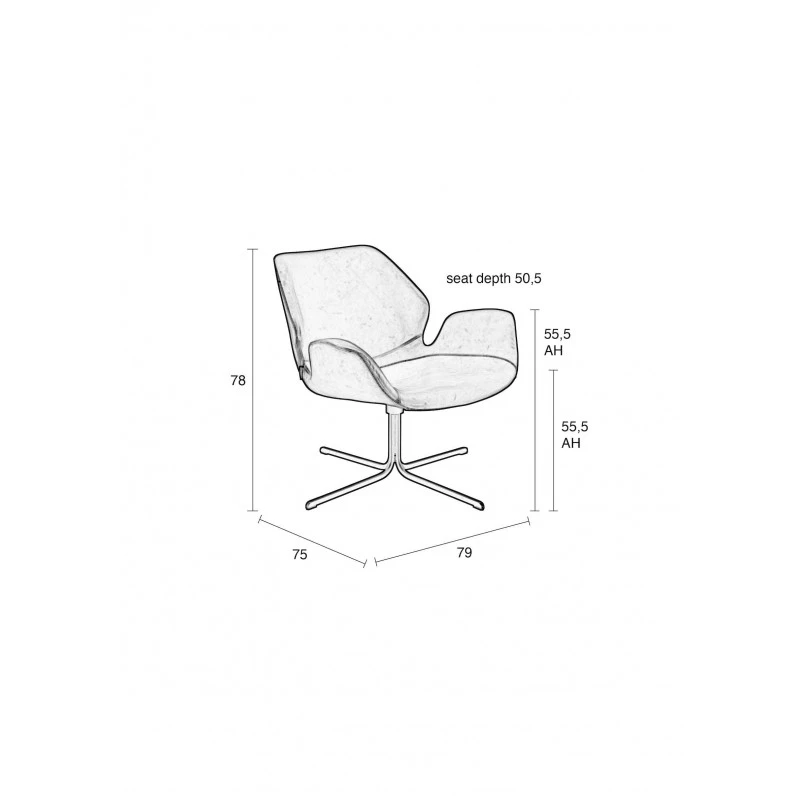 Chaise De Salon Pivotante Nikki - Zuiver 16 Chaise De Salon Pivotante Nikki - Zuiver – Image 14