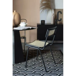 Chaise Rétro Perforée Vintage Jort En Hêtre Et Rotin Naturel - Zuiver -Magasin À Domicile chaise retro perforee vintage jort en hetre et rotin naturel zuiver 1