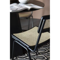 Chaise Rétro Perforée Vintage Jort En Hêtre Et Rotin Naturel - Zuiver -Magasin À Domicile chaise retro perforee vintage jort en hetre et rotin naturel zuiver 3