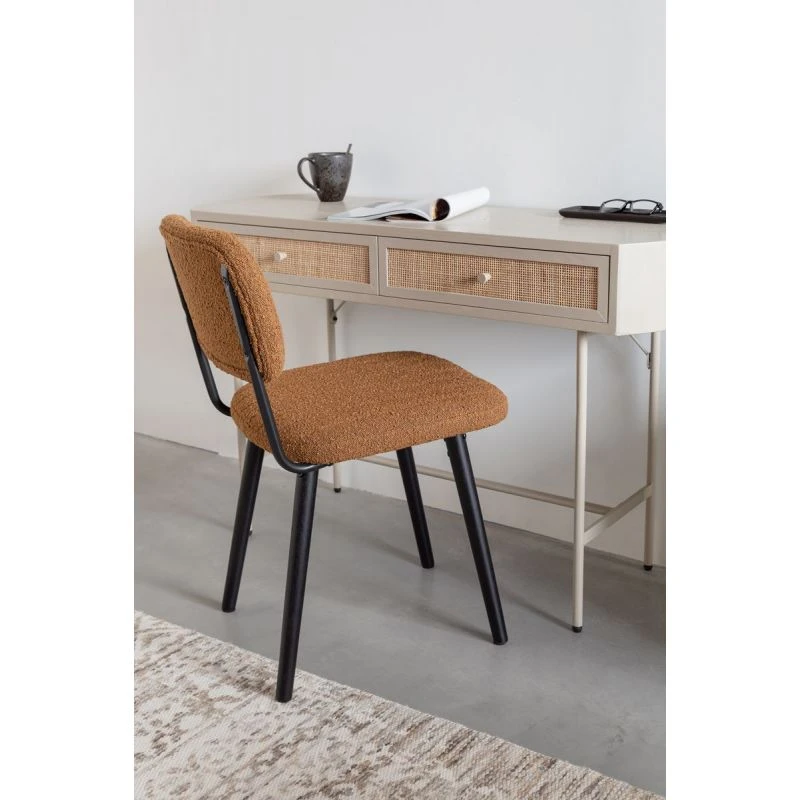 Chaise Rétro Tissu Bouclé JAKE - Boite à Design 4 Chaise Rétro Tissu Bouclé JAKE - Boite à Design – Image 2