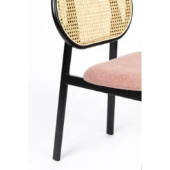 Chaise SPIKE En Canne De Rotin Et Assise En Tissu - Zuiver -Magasin À Domicile chaise spike en canne de rotin et assise en tissu zuiver 8