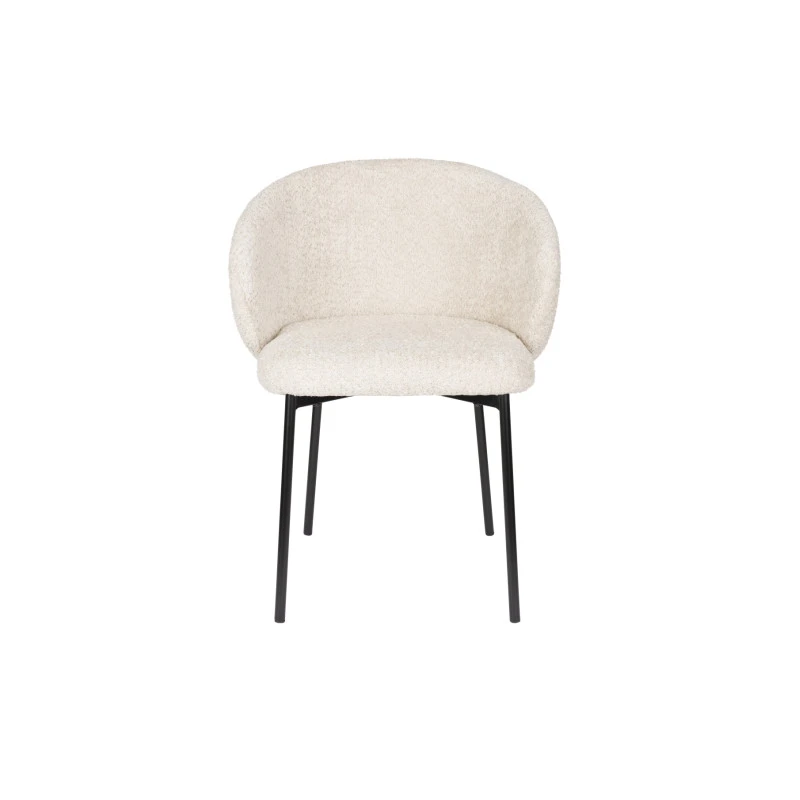 Chaise En Tissu Bouclette Et Métal - AYLE 5 Chaise En Tissu Bouclette Et Métal - AYLE – Image 3