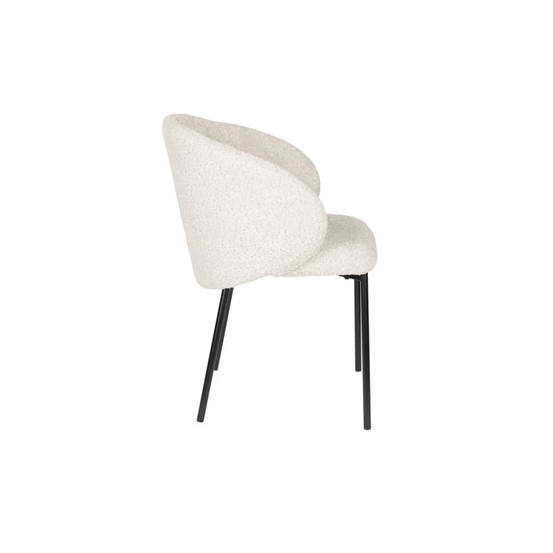Chaise En Tissu Bouclette Et Métal - AYLE 6 Chaise En Tissu Bouclette Et Métal - AYLE – Image 4