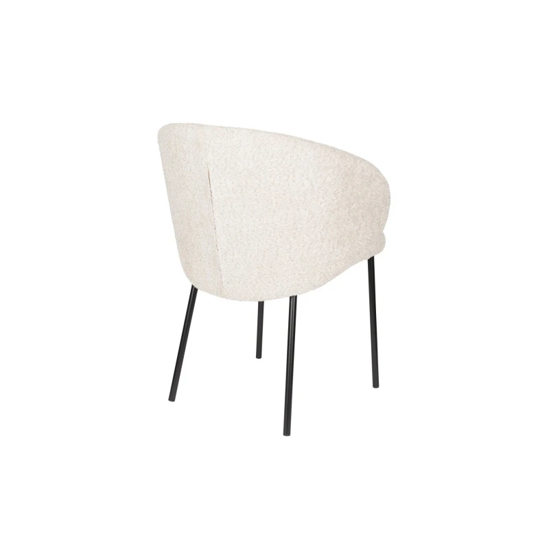 Chaise En Tissu Bouclette Et Métal - AYLE 7 Chaise En Tissu Bouclette Et Métal - AYLE – Image 5