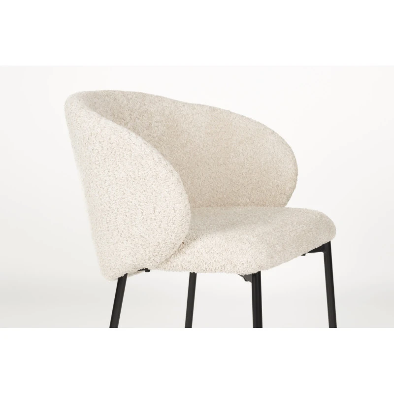 Chaise En Tissu Bouclette Et Métal - AYLE 10 Chaise En Tissu Bouclette Et Métal - AYLE – Image 8