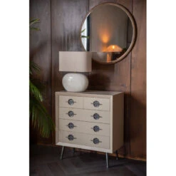 Commode En Bois Et Métal 5 Tiroirs - EDSON -Magasin À Domicile commode bois metal 5 tiroirs edson 8