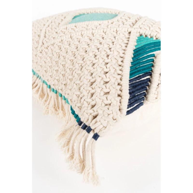 Coussin EVI Design Brodé Bleu Et Ivoire - Zuiver 7 Coussin EVI Design Brodé Bleu Et Ivoire - Zuiver – Image 5