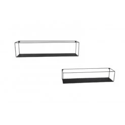 Deux étagères Murales 65 Cm Design En Métal Noir LISA 11 Deux étagères Murales 65 Cm Design En Métal Noir LISA -Magasin À Domicile deux etageres murales 65 cm design en metal noir lisa 2