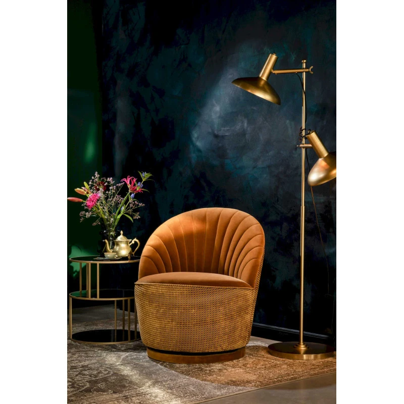 Fauteuil Crapaud Rotatif Velours MADISON - Dutchbone 4 Fauteuil Crapaud Rotatif Velours MADISON - Dutchbone – Image 2