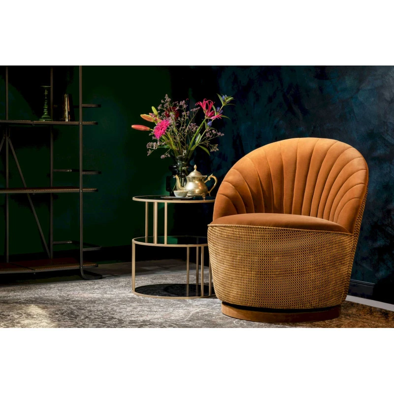 Fauteuil Crapaud Rotatif Velours MADISON - Dutchbone 5 Fauteuil Crapaud Rotatif Velours MADISON - Dutchbone – Image 3