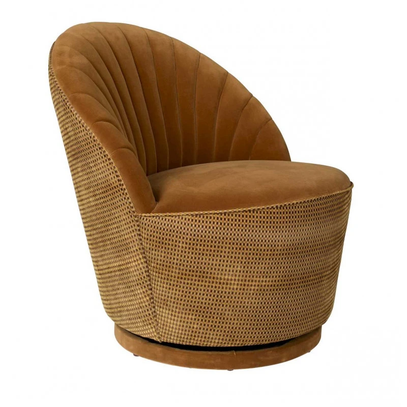 Fauteuil Crapaud Rotatif Velours MADISON - Dutchbone 3 Fauteuil Crapaud Rotatif Velours MADISON - Dutchbone
