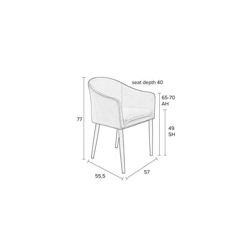 Fauteuil En Tissu Velours Catelyn - Boite à Design 10 Fauteuil En Tissu Velours Catelyn - Boite à Design – Image 8