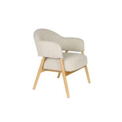 Fauteuil Lounge Bois Et Tissu - INDY