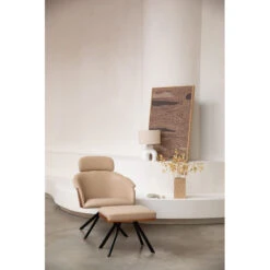 Fauteuil Lounge Rétro Frie Bois Et Simili Cuir | Zuiver -Magasin À Domicile fauteuil lounge retro frie bois et simili cuir zuiver 3