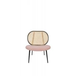 Fauteuil Lounge SPIKE En Canne De Rotin Et Assise En Tissu - Zuiver -Magasin À Domicile fauteuil lounge spike en canne de rotin et assise en tissu zuiver 2