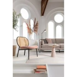 Fauteuil Lounge SPIKE En Canne De Rotin Et Assise En Tissu - Zuiver -Magasin À Domicile fauteuil lounge spike en canne de rotin et assise en tissu zuiver 3