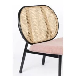 Fauteuil Lounge SPIKE En Canne De Rotin Et Assise En Tissu - Zuiver -Magasin À Domicile fauteuil lounge spike en canne de rotin et assise en tissu zuiver 6