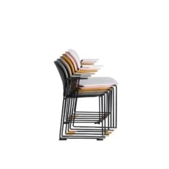 Fauteuils Stacks à Pieds Luges - Lot De 4 -Magasin À Domicile fauteuils stacks a pieds luges lot de 4 11