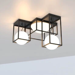 Grand Plafonnier 5L Desigual En Métal Et Verre - Mantra