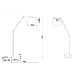 Trio Lampadaire Abat-jour Suspendu En Métal TRACY -Magasin À Domicile lampadaire abat jour suspendu en metal tracy 4