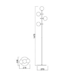 Lampadaire CELLAR 4L Métal Et Verre - Mantra -Magasin À Domicile lampadaire cellar 4l metal et verre mantra 3