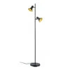 Trio Lampadaire Industriel Nina Noir Et Or