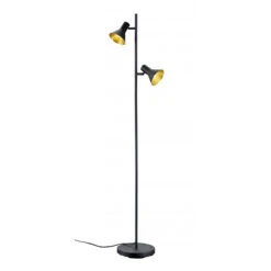 Trio Lampadaire Industriel Nina Noir Et Or