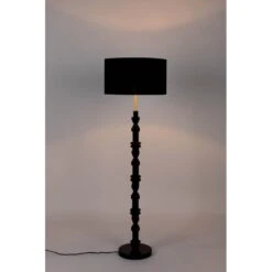 Lampadaire Noir à Abat-jour Totem Desk - Zuiver -Magasin À Domicile lampadaire noir a abat jour totem desk zuiver 2