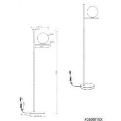 Trio Lampadaire PURE Rétro En Métal Et Verre -Magasin À Domicile lampadaire pure retro metal verre 3
