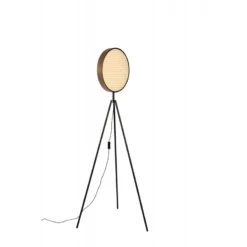 Lampadaire Trépied Sien En Rotin Et Bois - Zuiver