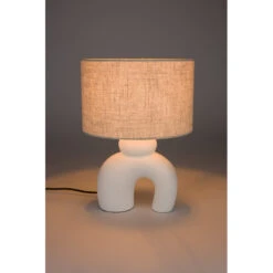 Zuiver Lampe à Poser En Céramique Abat-jour Lin - BIBI -Magasin À Domicile lampe a poser ceramique abat jour lin bibi 3