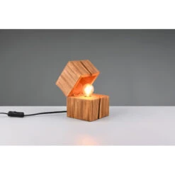 Trio Lampe à Poser En Bois - TRESOR -Magasin À Domicile lampe a poser en bois tresor 5