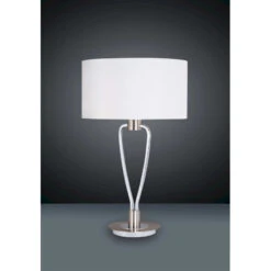 Trio Lampe à Poser En Métal Abat-jour Tissu - PARIS II -Magasin À Domicile lampe a poser metal abat jour tissu paris ii 1