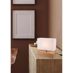 Trio Lampe à Poser WOODY Rectangle Bois Abat-jour Tissu 12 Trio Lampe à Poser WOODY Rectangle Bois Abat-jour Tissu -Magasin À Domicile lampe a poser woody rectangle bois abat jour tissu 3