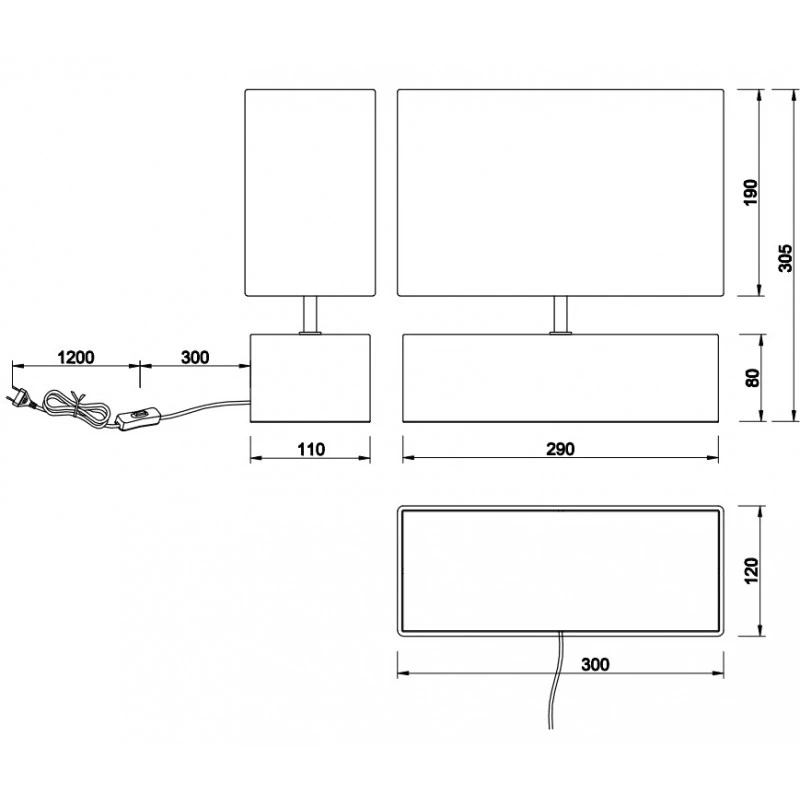 Trio Lampe à Poser WOODY Rectangle Bois Abat-jour Tissu 8 Trio Lampe à Poser WOODY Rectangle Bois Abat-jour Tissu – Image 6