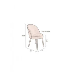 Lot De 2 Chaises En Velours Pieds Bois Dutchbone - BARBARA -Magasin À Domicile lot 2 chaises velours pieds bois dutchbone barbara 11