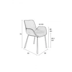 Lot 2 Fauteuils Brit En Velours - Zuiver -Magasin À Domicile lot 2 fauteuils brit en velours zuiver 12