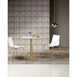 Lot De 2 Chaises Design Blanches Pieds Laiton Satiné Zebra - Scab Design 8 Lot De 2 Chaises Design Blanches Pieds Laiton Satiné Zebra - Scab Design -Magasin À Domicile lot de 2 chaises design blanches pieds laiton satine zebra scab design 2