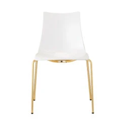 Lot De 2 Chaises Design Blanches Pieds Laiton Satiné Zebra - Scab Design 9 Lot De 2 Chaises Design Blanches Pieds Laiton Satiné Zebra - Scab Design -Magasin À Domicile lot de 2 chaises design blanches pieds laiton satine zebra scab design 3