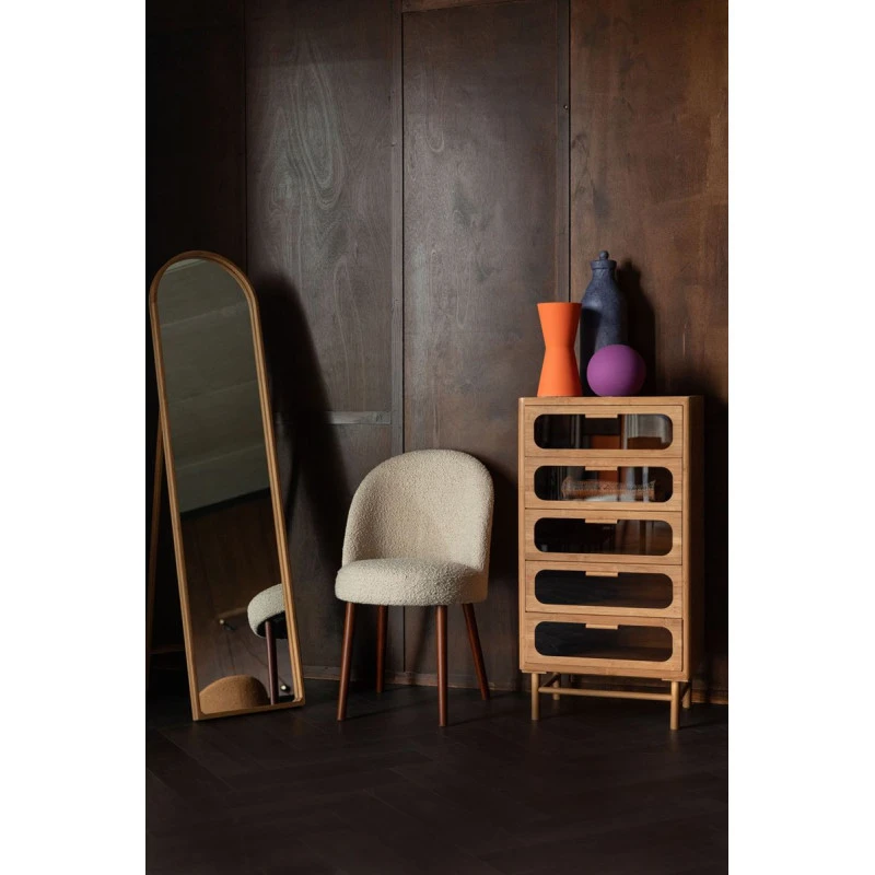 Lot De 2 Chaises Tissu Boucle Et Bois Dutchbone - BARBARA 4 Lot De 2 Chaises Tissu Boucle Et Bois Dutchbone - BARBARA – Image 2