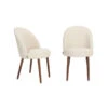 Lot De 2 Chaises Tissu Boucle Et Bois Dutchbone - BARBARA -Magasin À Domicile lot de 2 chaises tissu boucle et bois dutchbone barbara