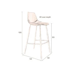 Lot De 2 Tabourets En Velours Franky 80 Cm - Dutchbone -Magasin À Domicile lot de 2 tabourets en velours franky 80 cm dutchbone 12