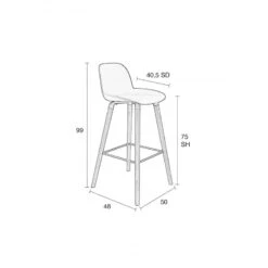 Lot De 2 Tabourets Scandinaves Albert Kuip 75 Cm - Zuiver -Magasin À Domicile lot de 2 tabourets scandinaves albert kuip 75 cm zuiver 8