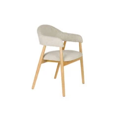 Lot De Deux - Fauteuil Bois Et Tissu - INDY -Magasin À Domicile lot deux fauteuil bois et tissu indy 3
