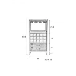Meuble Bar à Vin En Bois Et Métal Edgar - Boite à Design -Magasin À Domicile meuble bar a vin en bois et metal edgar boite a design 9